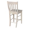 International Concepts 23.82" Cafe Counter Height Barstool Unfinished: Hardwood Frame, Slat Back - 3 of 4