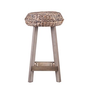 Rutina Backless Round Water Hyacinth 24" Stools - (Set Of 2) - BC1724 - Weathered Grey - SEI - 1 of 4