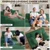 Aukfa Corduroy Sleeper Sofa Bed & Cloud Lounge Chair, No Assembly, Deep Seat, Armrests, 2 Pillows | Boneless Upholstered Chaise for Indoor Comfort - 2 of 4