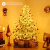 Costway 6/7/8 FT Artificial Christmas Tree with 762/1074/1470 Flocked Branch Tips, 340/450/580 Warm White LED Lights - 2 of 4