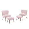 WestinTrends 4 Piece Upholstered Boucle Accent Chair and Ottoman Sets - 3 of 4