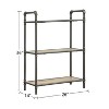 TOAOTBNBO 3-Tier Small Bookcase Storage Organizer, Metal Floor Standing Bookshelf Open Decorative Bookcases for Office, Gray - 3 of 4