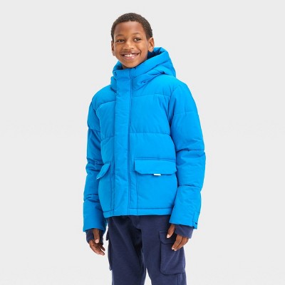 Boys' Puffer Jacket - All In Motion™ Blue L : Target