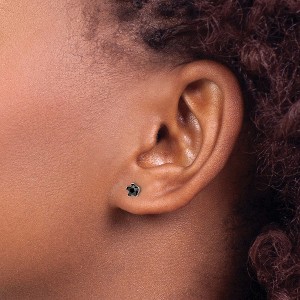 Chisel Stainless Steel Polished 4mm Black Star Cubic Zirconia Stud Earrings - 1 of 4