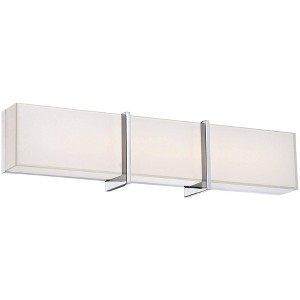 Minka Lavery Modern Wall Light Chrome Hardwired 24 1/4" Fixture Light Bar LED Mitered White Glass for Bathroom Vanity Living Room - 1 of 3