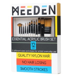 MEEDEN Paint Brushes, 12 Pcs Acrylic Brush, Paint Brushes for Acrylic Painting, Paint Brush for Acrylic, Gouache Paint Brushes - 1 of 4