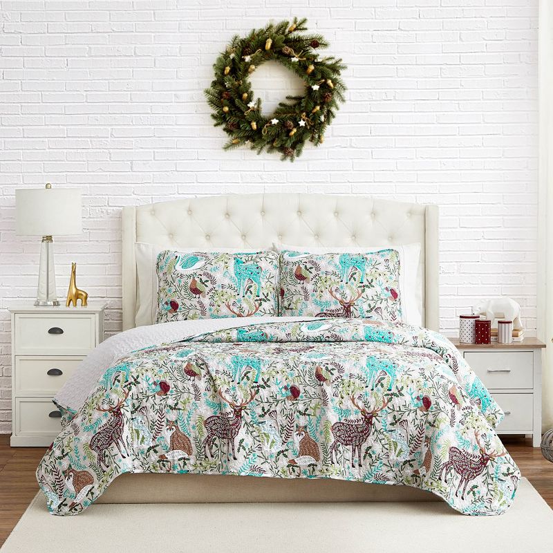 Southshore Fine Living, Holiday Collection Christmas Bedding Oversized Quilt Sets, 2 of 9