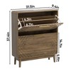 31.5" Mid-Century Modern Shoe Cabinet with 2 Flip-Top Drawers, Farmhouse Entryway Storage Organizer - 4 of 4