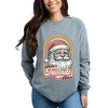 Santa's Favorite Helper Retro - Women's Garment Dyed Long Sleeve Graphic T-Shirt - 3 of 4