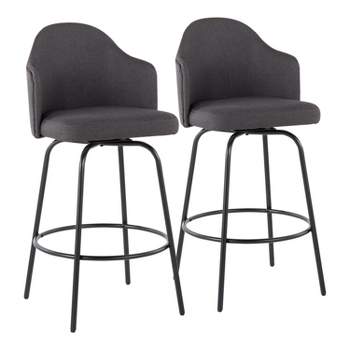 
Set of 2 Ahoy Polyester/Metal Counter Height Barstools - LumiSource