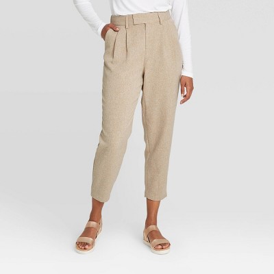 tan tapered trousers