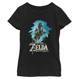 Girls Nintendo Legend of Zelda Breath of the Wild Link Epona T Shirt - 1 of 4