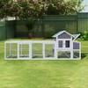KTMBDW Chicken Coop Extra Large Chicken House, Outdoor Wooden Hen House Poultry Cage with Nesting Boxes, Perches, Large Run 119"L, Gray - 3 of 4