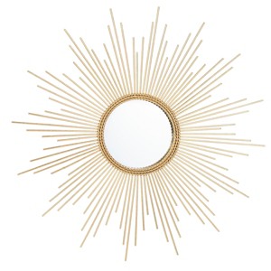 Nahla Sunburst Mirror - Gold Leaf - Safavieh - 1 of 3