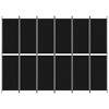 vidaXL 6-Panel Room Divider in Black Fabric - 118.1"x86.6" - Space-Saving Foldable Design for Versatile Use, Home Décor and Sun Blocker - 3 of 4