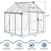 Garvee Walk-In Greenhouse with Polycarbonate Panels, Aluminum Frame, Quick Setup, Roof Vent, Outdoor Garden Greenhouse - 3 of 4