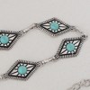 Anna-Kaci Women's Waist Chain Belt with Diamond-Shaped Links and Turquoise Stone Accents - 2 of 4