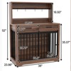 VisioGear Dog Crate with 2 Storage Drawers and Shelves, Side End Table with Sliding Door for Dogs Indoor, Brown, 38"*23.86"*52" - 3 of 4