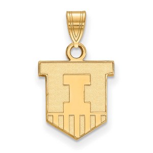 Black Bow Jewelry 10k Yellow Gold Illinois Fighting Illini NCAA Small Pendant - 1 of 3