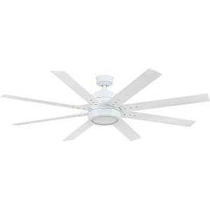 Honeywell Ceiling Fans Xerxes Modern 62 Inch Ceiling Fan with LED Light and Remote Control, Indoor Fan, 8 Contemporary Blades, Bright White - 1 of 4