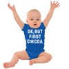 Snowflake Ok But First Hot Cocoa Baby Romper Boys or Girls Brisco Brands - 3 of 4