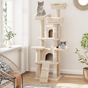 Tall Cat Tree Tower for Large Indoor Cats, Multi-Level Condo with Plush Perch & Sisal Posts - 1 of 4