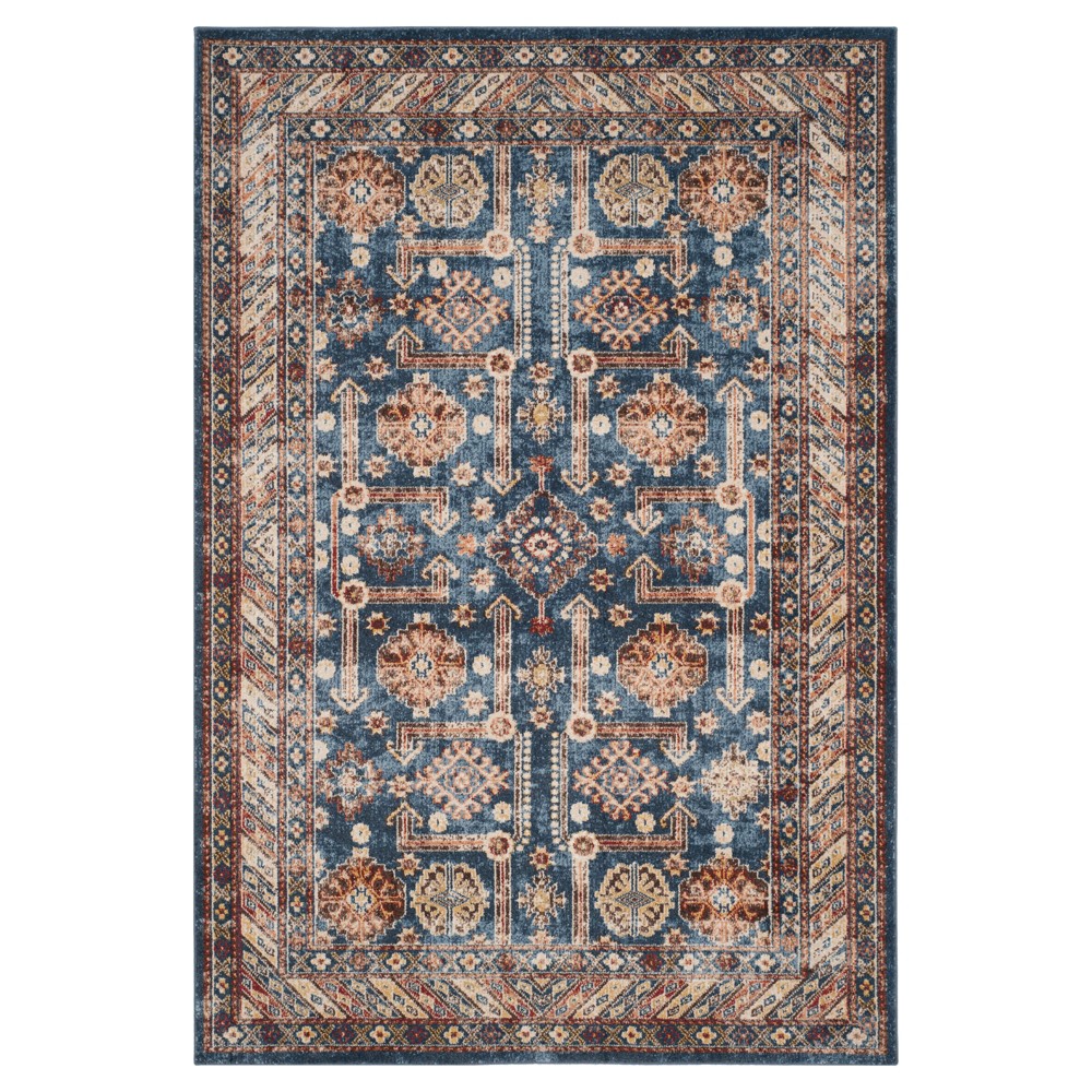 8'x10' Vanessa Medallion Area Rug Royal/Ivory - Safavieh