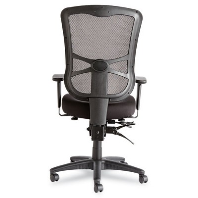 High-Back Black Mesh Office Chair with Adjustable Arms and Tilt Mechanism