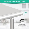 Stainless Steel Work Table, NSF Commercial Grade, Adjustable Shelf, Silver - 4 of 4