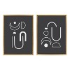 Kate and Laurel Sylvie Playful Modernized Shapes Black and White 1 and  2 Framed Canvas Art Set by The Creative Bunch Studio - 2 of 4