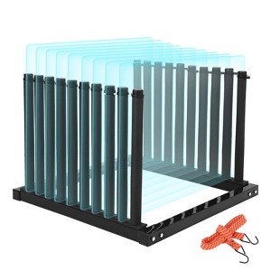 Windshield Rack, 9-Slot Truck Bed Glass Storage Unit - Durable with Non-Slip Locks & Rubber Padding for Transport - 1 of 4