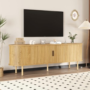 70.1" TV Cabinet with Storage and Sliding Doors, Wood Media Console Table for TVs Up to 80 Inches, Modern Entertainment Center - 1 of 4