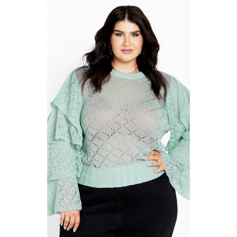 Women's Plus Size Estelle Sweater - ether | CITY CHIC - image 1 of 4