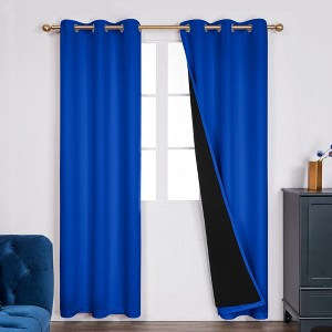 Deconovo Satin 100% Light sheiled Curtains 2Panels For LivingRoom or Bedroom - 1 of 4