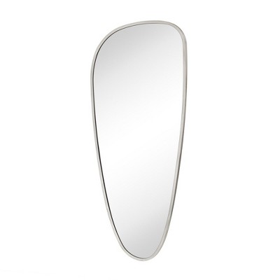 TEHOME Chrome Asymmetrical Bathroom Mirror Irregular Shaped Wall Mirror