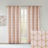 DSVIMOY Curtain Panels, Total Blackout Metallic Print Grommet Top Curtain Panel for Living Room, Bedroom, Blush&Gold, 84"*50"*0.13" - 4 of 4
