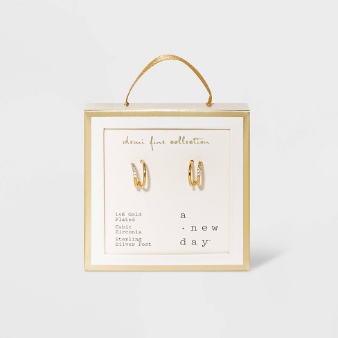 Gold Double Hoops Earrings - Duo