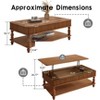 KWPZQEB Coffee Table, Lift Top Coffee Table with Hidden & Open Compartment, Retro Center Table with Wooden Lift Tabletop for Living Room - 4 of 4