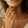 Solitaire Engagement Ring for Women 4mm Cubic Zirconia 1CT Stainless Steel by Ginger Lyne - 3 of 4