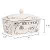 Storied Home Country Stoneware Butter Dish with Lid, White and Black - 3 of 4