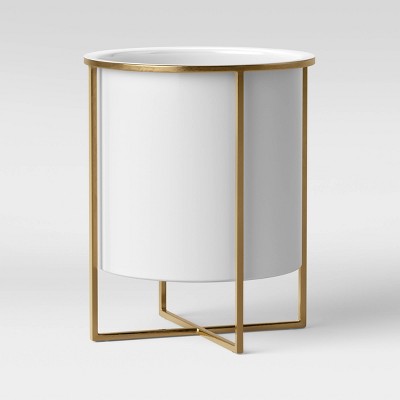 16  Iron Planter With Brass Stand White - Project 62™