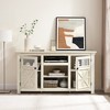 LIVAREEmlen 2 Doors Cabinet Farmhouse Cabinet,Farmhouse TV Stand Barn Design,Modern Farmhouse TV Media Stand,White - 3 of 4