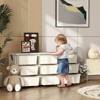 FONTOI 3 Tier Kids Storage Unit with 9 Bins for Boys Girls Toddlers, Toy Organizer for Nursery Kindergarten, Cream White, 14.5"*22.3"*44.5" - 2 of 4