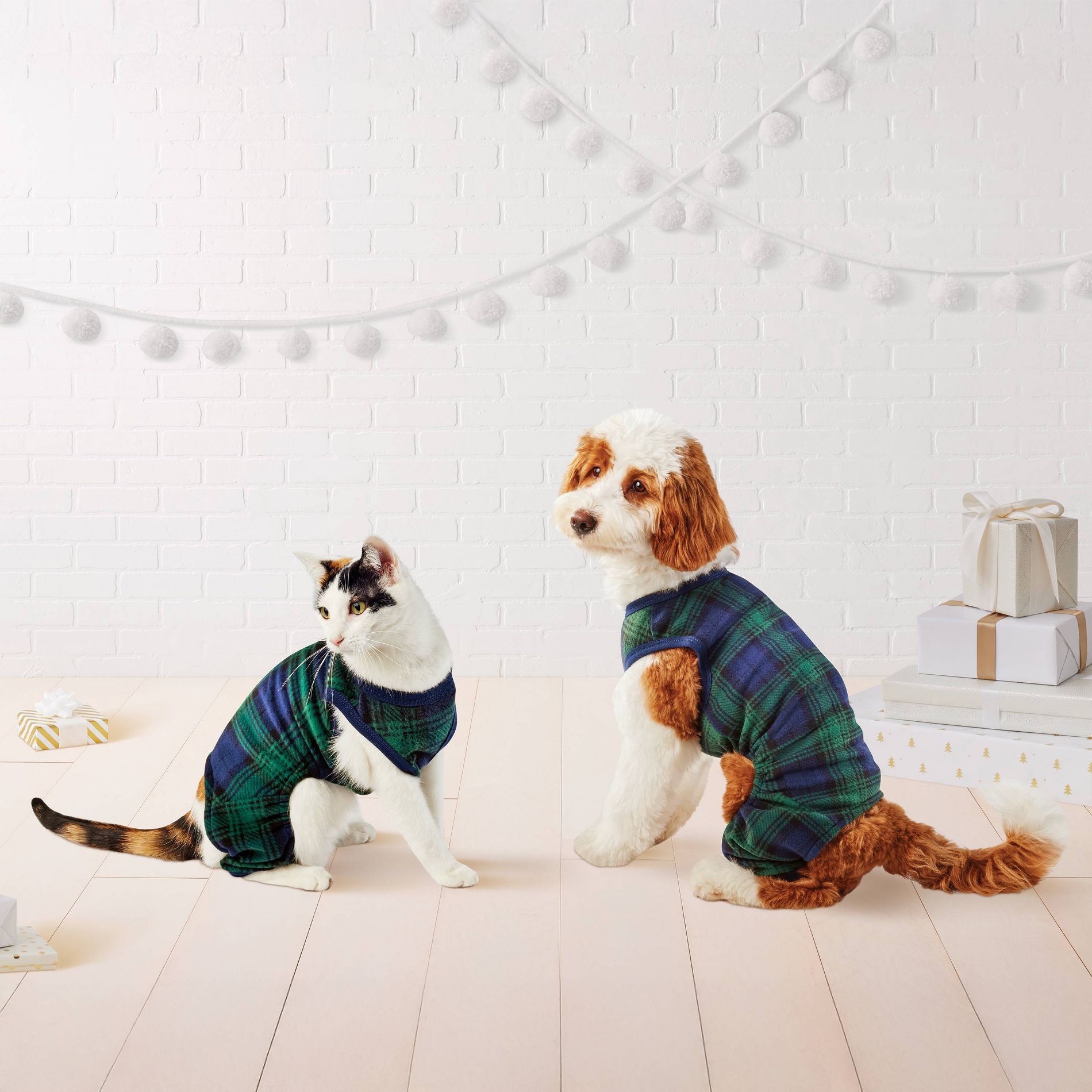Brushed Fleece Plaid Pet Pajamas - Wondershop™