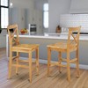 East West Furniture,X-Back stool with wood counter seat in Oak finish, Set of 2 - 2 of 2