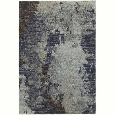Oriental Weavers Evolution 8049B Navy/ Blue Indoor Area Rug - 3'3" x 5'2"