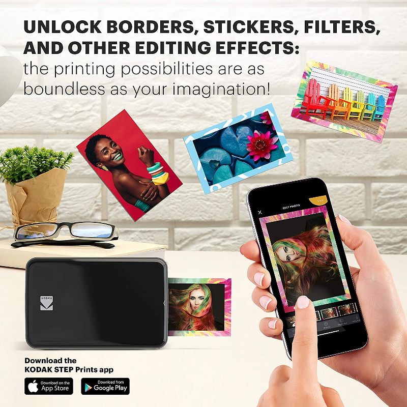KODAK Step Instant Printer Bluetooth/NFC Wireless Photo Printer with ZINK Technology & KODAK App for iOS & Android Prints 2x3” Sticky-Back Photos., 5 of 7