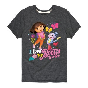 Boys' - Dora the Explorer - I Love My Boots Short Sleeve Graphic T-Shirt - 1 of 3