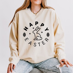 Simply Sage Market Happy Easter Eggs Lightweight Garment Dyed Sweatshirt - 1 of 4