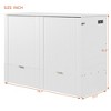 Full/Queen Size Murphy Bed with Drawer, Sockets & USB Ports, Wall Bed Foldable Cabinet Bed - ModernLuxe - 4 of 4
